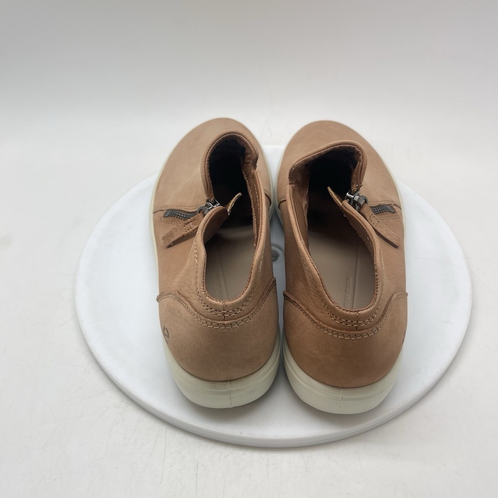 Ecco Soft 7 Short Zip Bootie Womens EU 41 US 10-10.5 Cashmere Tan Leather Shoes - Picture 4 of 10